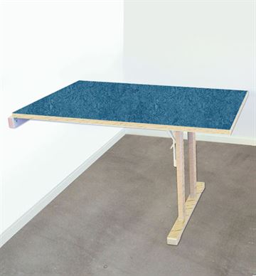 Væghængt bord med marmoleum / linoleum - klapbord