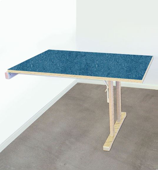 Væghængt bord med marmoleum / linoleum - klapbord