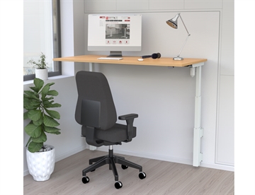 2-søjlet vægmonteret Hæve sænkebord - pladsbesparende bord god til mindre arbejdsstationer
