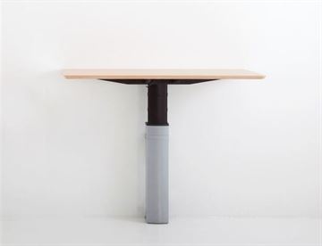 Hæve sænke skrivebord - vægmodel bordplade i bøg (melamin)