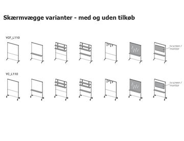 Skærmvæg varianter Ypsilon Connect L110 fra Pedrali