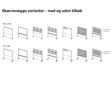 Skærmvæg varianter Ypsilon Connect L150 fra Pedrali