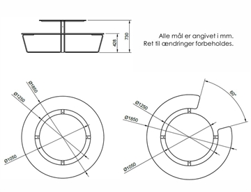 Vega Picnic bord bænkesæt - Mål