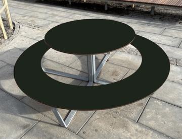 Smart rundt bord/bænkesæt Vega Picnic - Her i standard farve sort (Carbon grey)