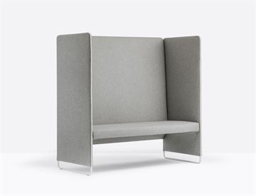 Zippo Akustik Sofa med hvid lynlås detalje og stel, H 140 cm