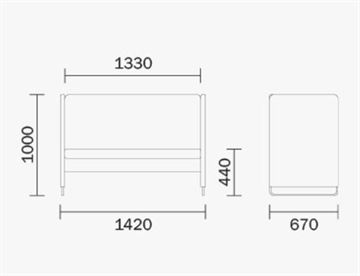 Zippo Akustik sofa H 100 cm - mål