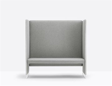 Akustik sofa, Zippo H 140 cm, med hvid lynlås detalje og stel